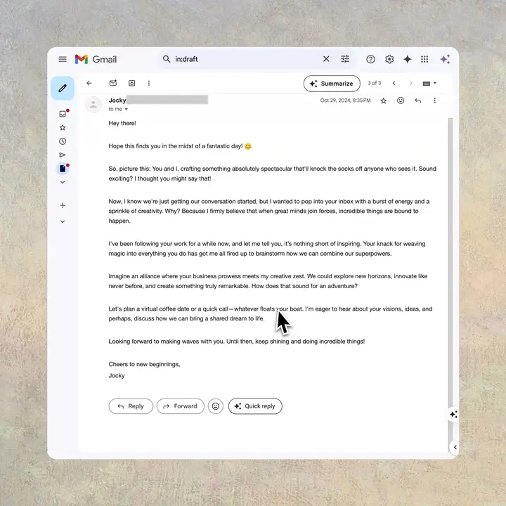 MaxAI 在 Gmail 中提供总结与快速回复入口