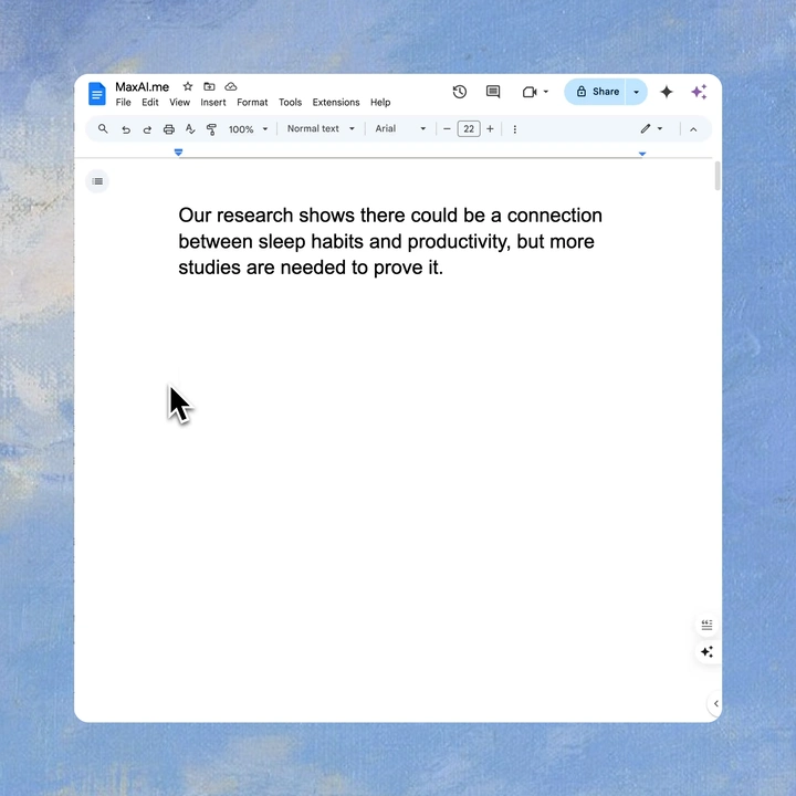 MaxAI 在 Google Docs 中提供浏览器内写作操作